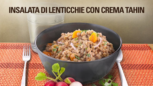 INSALATA DI LENTICCHIE CON CREMA TAHIN