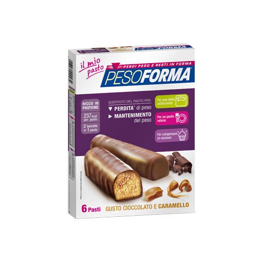 Pesoforma Barrette Cioccolato Caramello 12 Pezzi