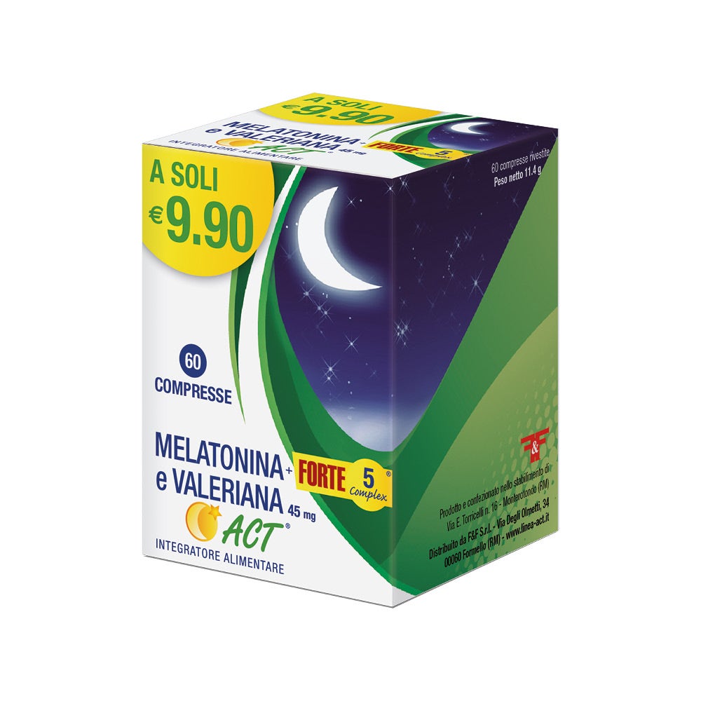 Melatonina Act 1mg + Valeriana 5 Complex Forte 60 Compresse