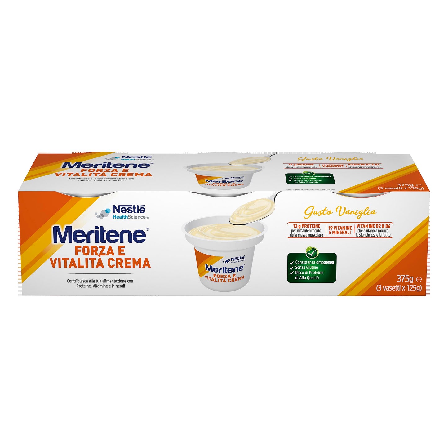 Meritene Crema Vaniglia 3x125 g