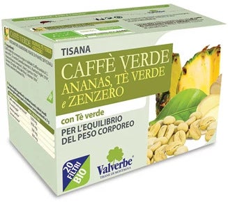 Valverbe Tisana Caffè Verde Ananas Tè Verde Zenzero 20 Bustine