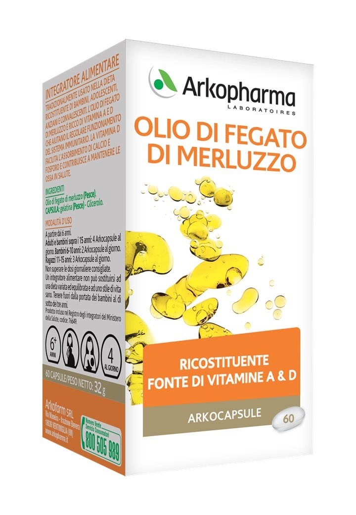 Arkopharma Olio Di Fegato Di Merluzzo 60 Perle