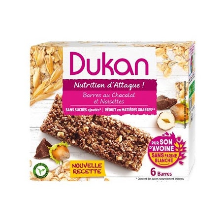 Dukan Barretta Cioccolato/Nocciola 6 Pezzi 25g