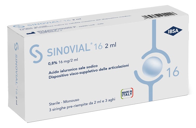 Sinovial Siringa Intra-Articolare 16 Acido Ialuronico 0,8% 2ml 3 Pezzi