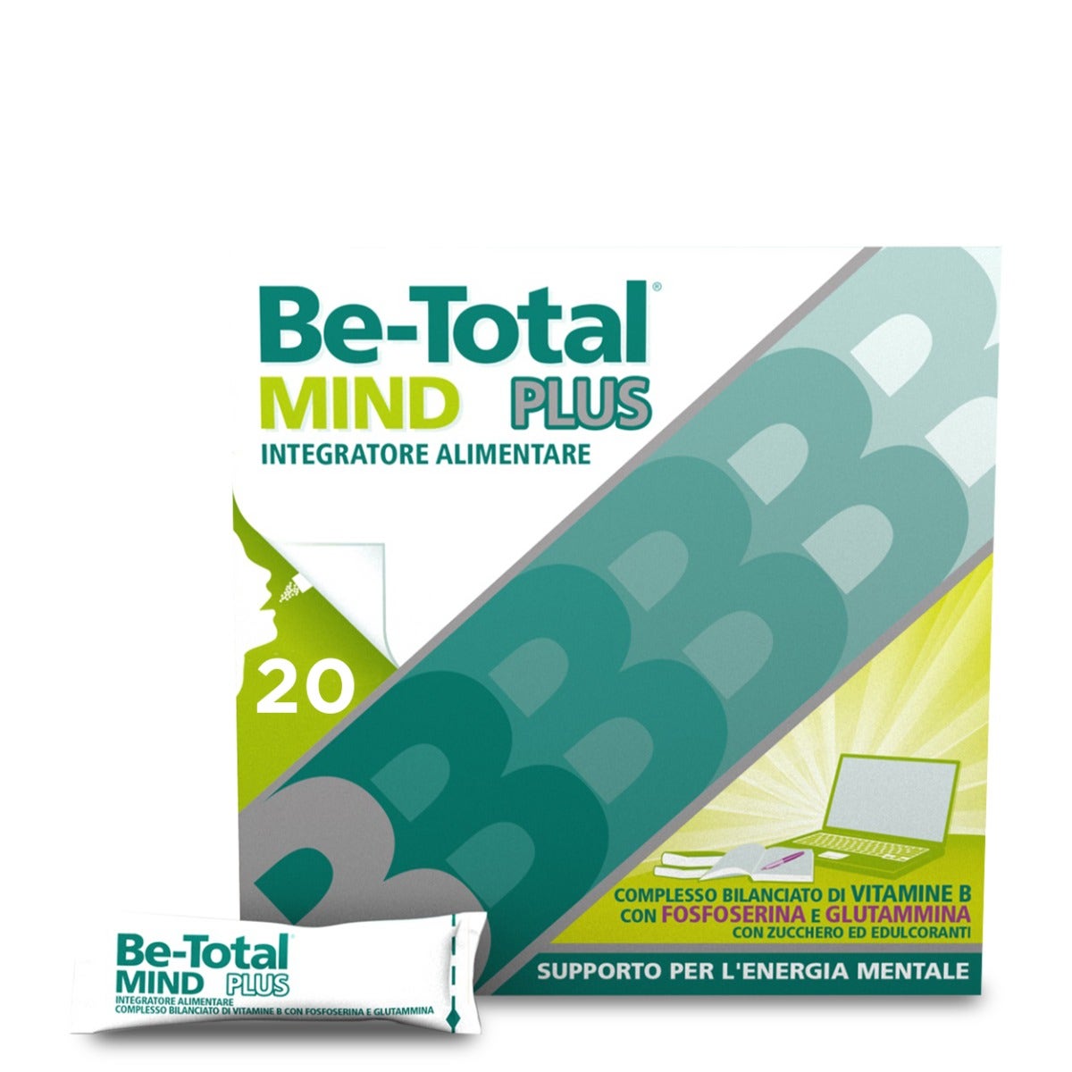 Be-Total Mind Plus Integratore Alimentare Vitamina B Fosfoserina Glutammina Stanchezza Mentale 20 Bustine