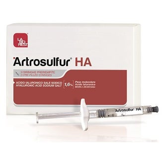 Artrosulfur HA Siringa Intra-Articolare Acido Ialuronico 1.6% 2ml 3 Pezzi