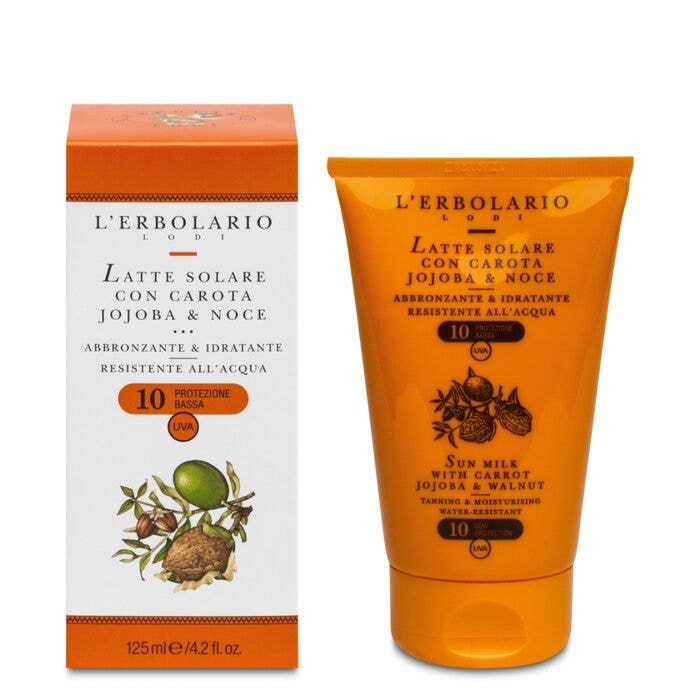 L'Erbolario Latte Solare Viso/Corpo Carota Jojoba E Noce 125ml SPF10