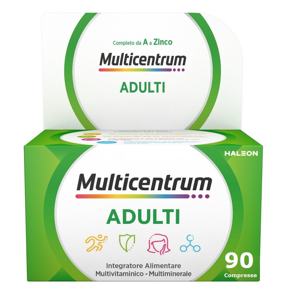 Multicentrum Adulti Integratore Alimentare Multivitaminico Vitamina C B D3 Calcio Ferro Zinco 90 Cpr