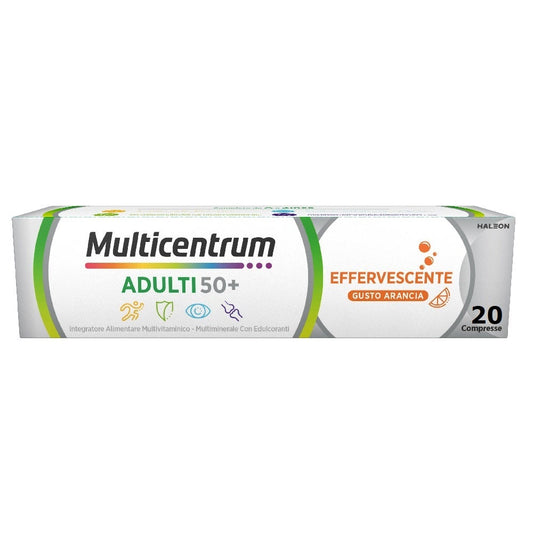 Multicentrum Adulti 50+ Effervescente Integratore Multivitaminico Vitamina B C D A  Magnesio 20 Compresse