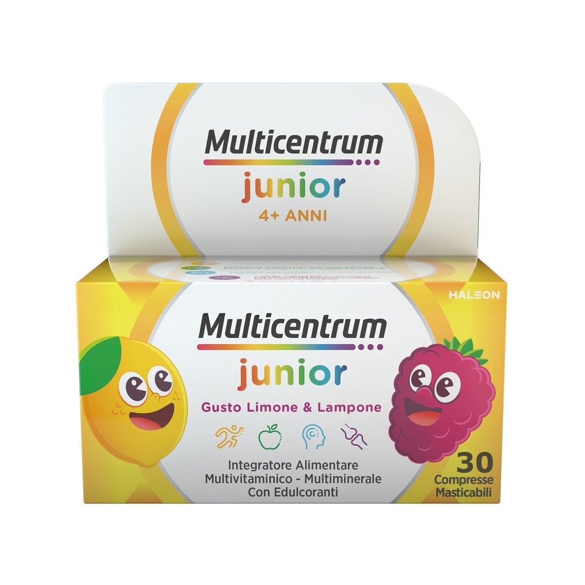 Multicentrum Junior Integratore Alimentare Vitamine Bambini 4+ Vitamina D3 Vitamina C Ferro 30 Cpr