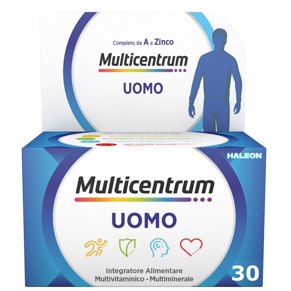 Multicentrum Uomo Integratore Alimentare Multivitaminico Vitamina B D3 A Calcio Magnesio 30 Compresse