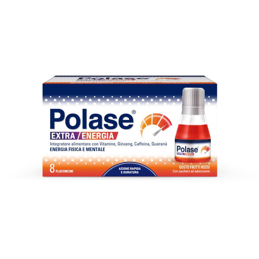 Polase Extra Energia Integratore Alimentare Vitamina B Vitamina C Ginseng Guaranà 8 Flaconcini