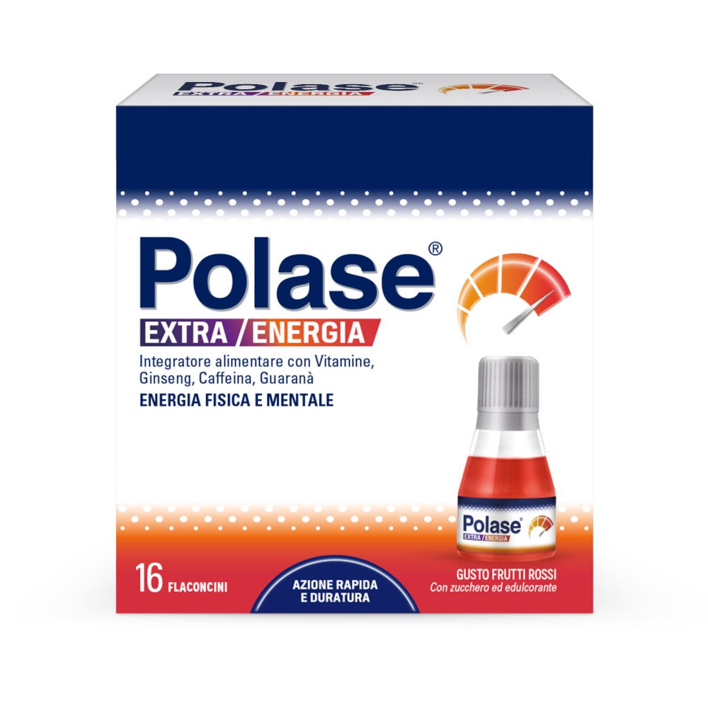 Polase Extra Energia Integratore Alimentare Vitamina B Vitamina C Ginseng Guaranà 16 Flaconcini