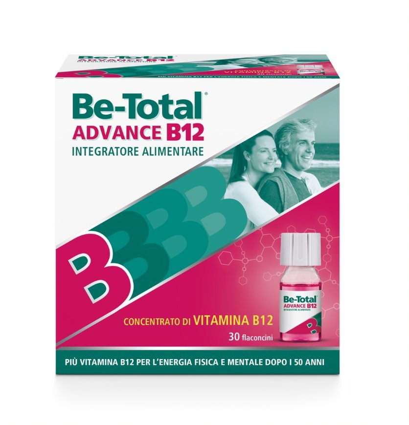 Be-Total Advance B12 Integratore Alimentare Vitamina B12 Vitamina B Zinco 30 Flaconcini