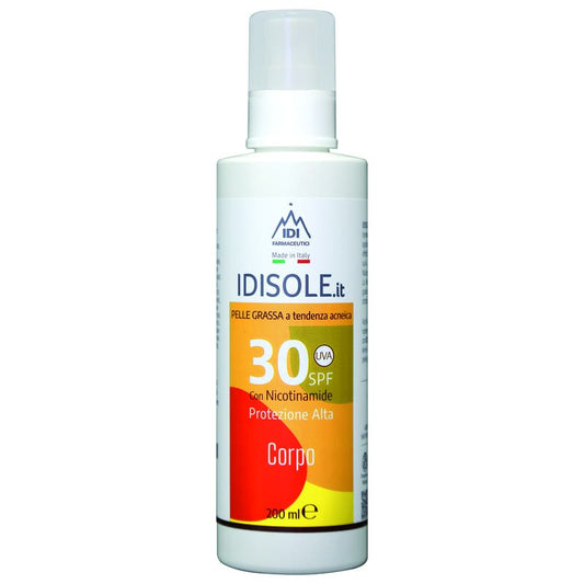 Idisole-IT Protezione Solare Alta SPF 30 Spray Corpo E Viso Pelle Grassa 200ml