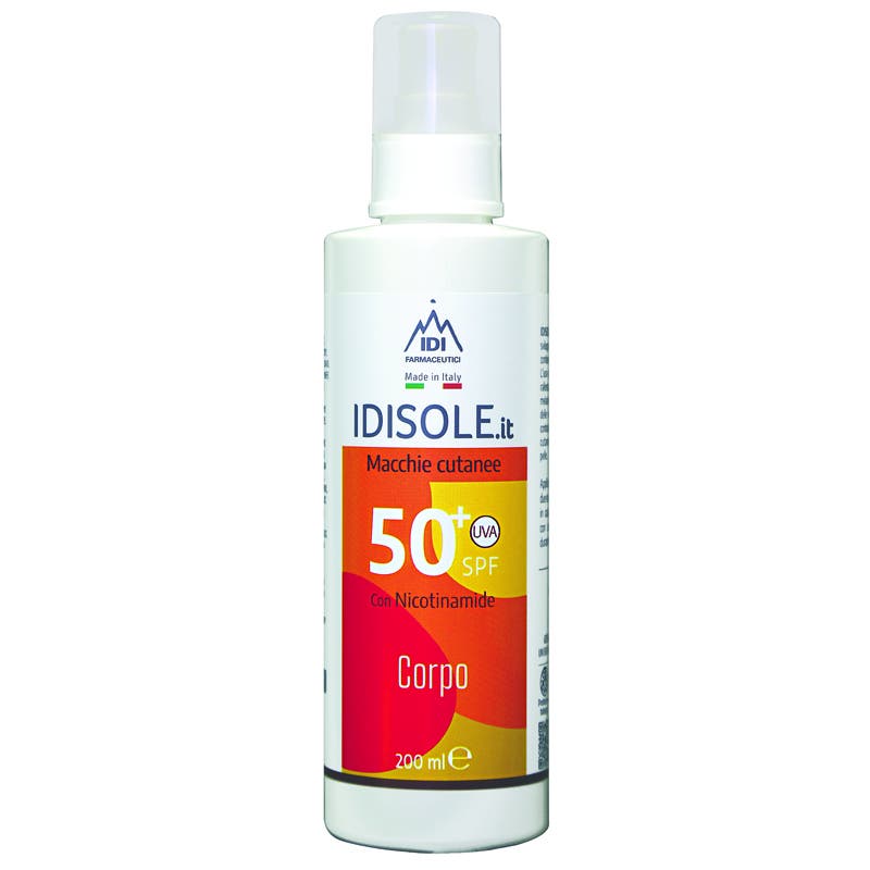 Idisole-IT Protezione Solare Molto Alta SPF 50+ Spray Corpo Macchie Cutanee 200ml