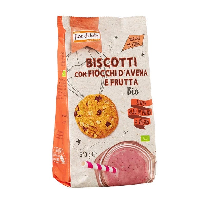 Fiori Di Loto Biscotti Con Fiocchi D'Avena E Frutta 350g