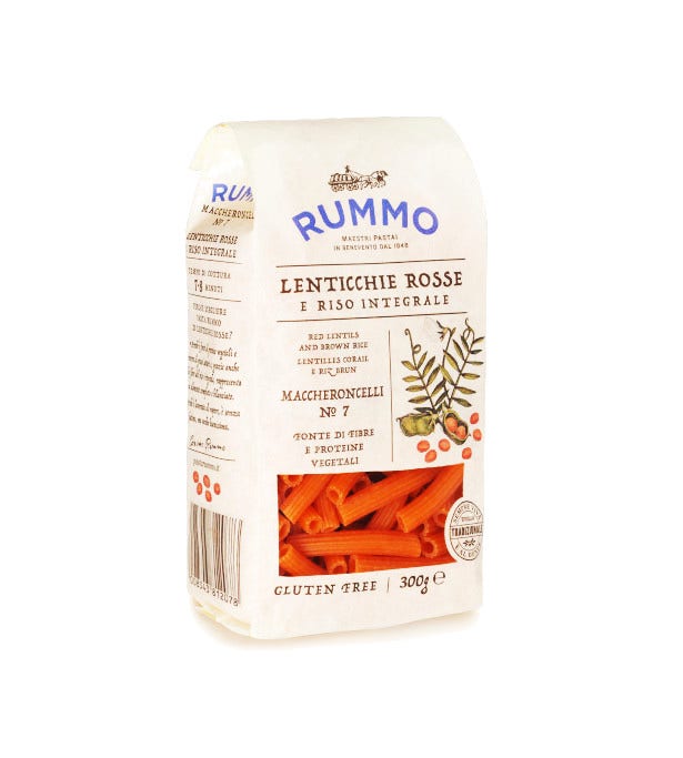 Rummo Pasta Di Legumi Maccheroncelli Lenticchie Rosse Senza Glutine 300g