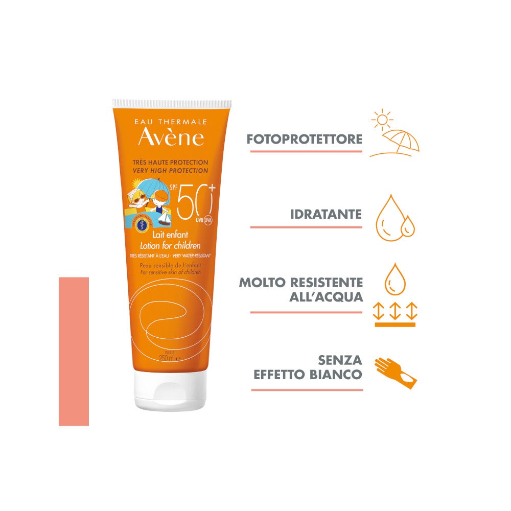 Eau Thermale Avene Latte Solare Bambino SPF50+ 250ml - Protezione Alta