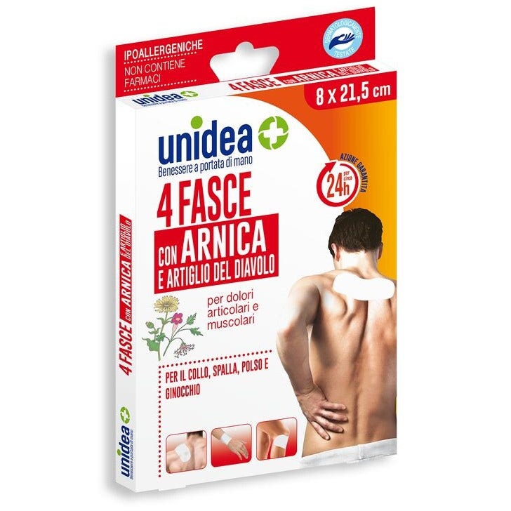 Unidea Fasce Arnica e Artiglio del Diavolo 8x21,5cm 4 Pezzi