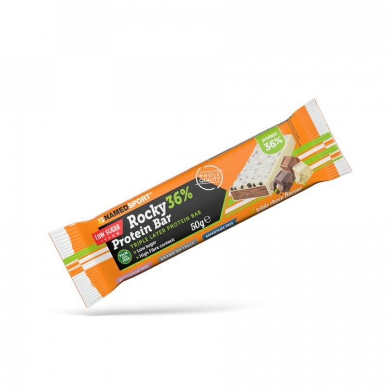 Named Sport Rocky 36% Barretta Proteica Con Cioccolato Bianco Gusto Triplo Cioccolato 50g