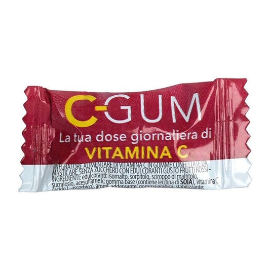 C-gum La Dose Giornaliera Di Vitamina C Frutti Rossi 1 Chewing Gum Monodose