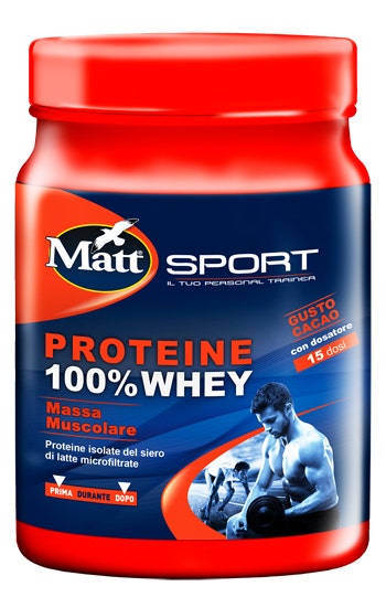 Matt Sport Proteine 100% Whey Gusto Cacao 450g