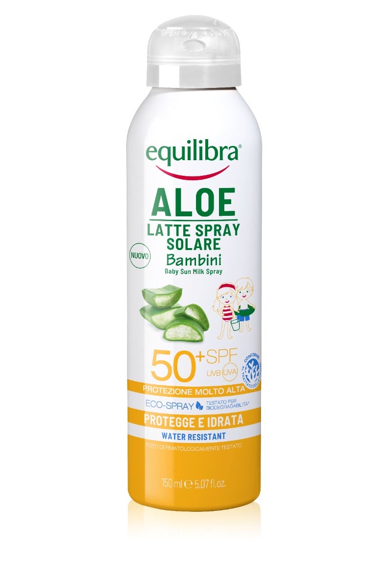 Equilibra Aloe Latte Spray Solare Corpo Bimbi Pelle Delicata SPF50+ 150ml