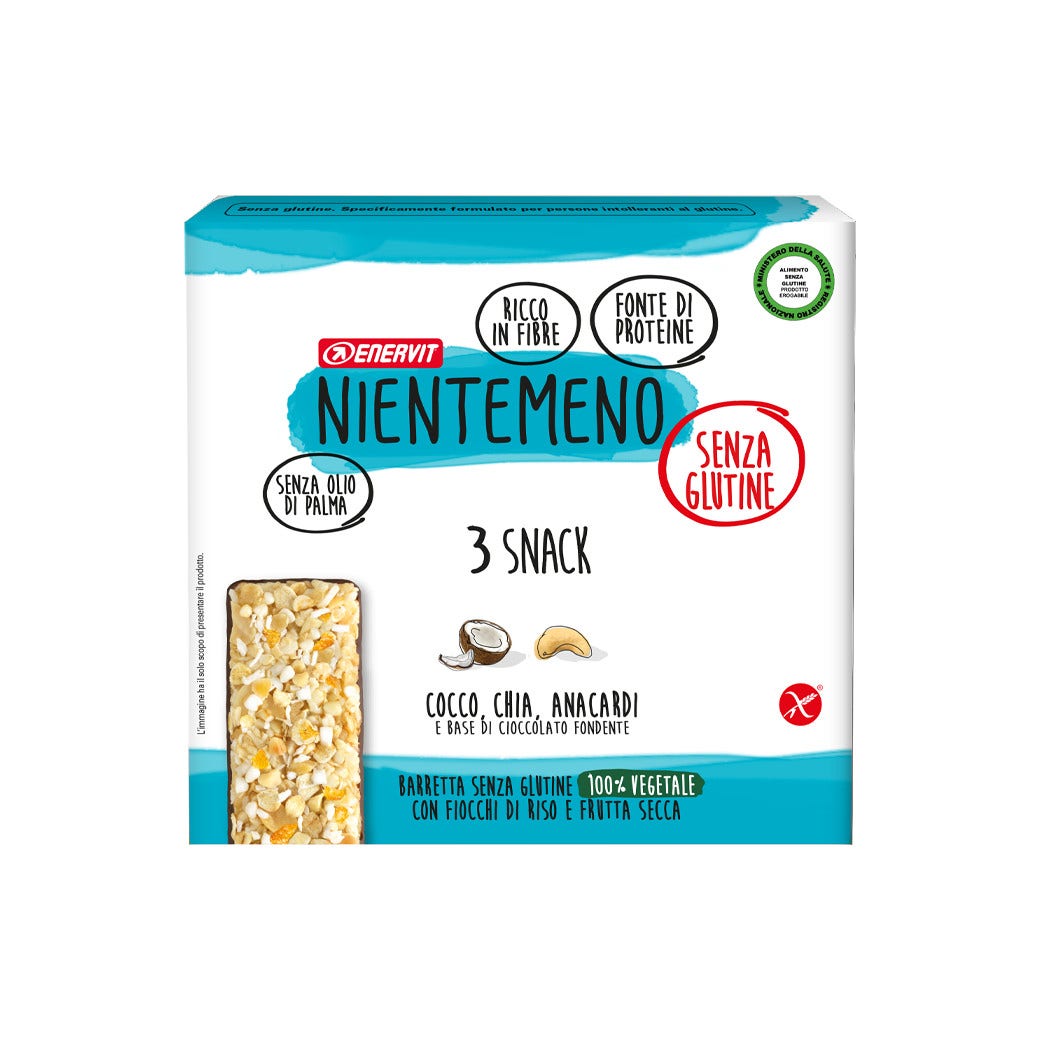 Enervit Nientemeno Barretta Cocco Chia e Anacardi 3x21g