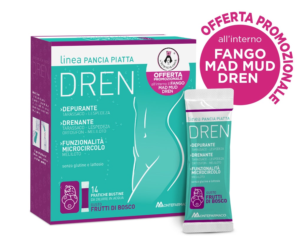 Pancia Piatta Dren Frutti Di Bosco 14 Bustine Stick Pack + Fango 100ml