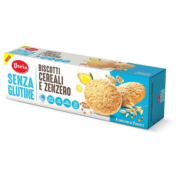 Doria Biscotti Cereali/Zenzero Senza Glutine 4x37,5g