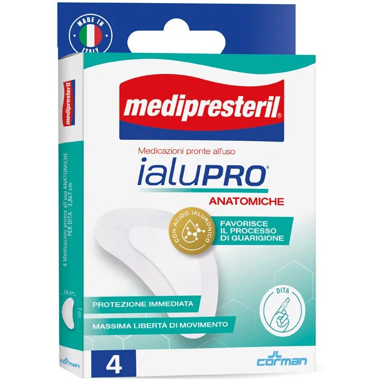 Medipresteril Ialupro Medicazione Anatomica Dita 3,8x7cm 4 Pezzi