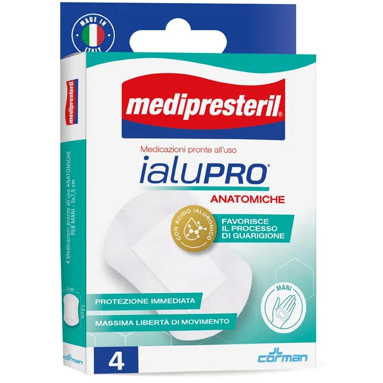 Medipresteril Ialupro Medicazione Anatomica Mani 5x7,5cm 4 Pezzi