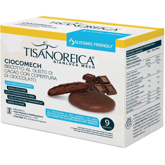 Tisanoreica Ciocomech Glycemic Friendly Biscotto Cacao 9x13g