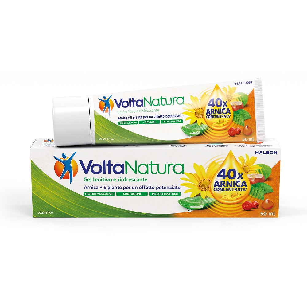 Voltanatura Arnica Gel Con Aloe Vera Per Fastidi Muscolari Contusioni Piccoli Ematomi Vegan 50ml