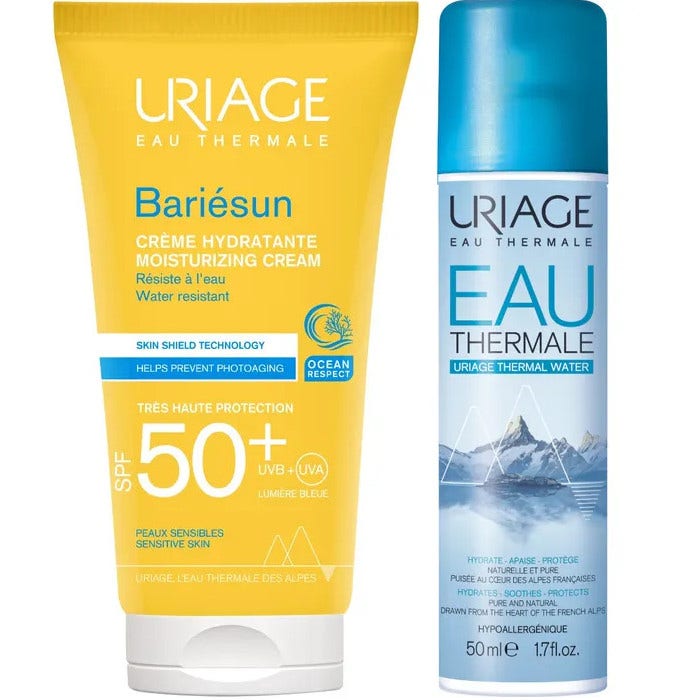 Uriage Bariesun SPF50+ Crema Solare Idratante 50ml + Eau Thermale Spray 50ml