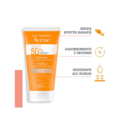 Avène Fluido Colorato SPF 50+ Solare Viso 50ml