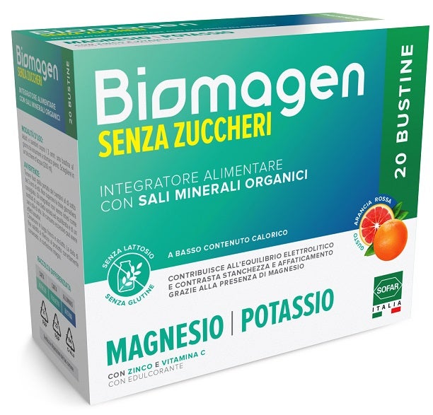 Biomagen Sali Minerali Magnesio Potassio Senza Zuccheri 20 Bustine