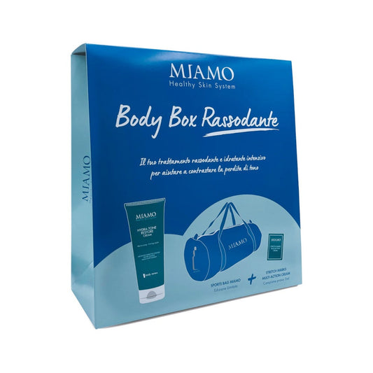 Miamo Body Box Rassodante Crema Corpo Idratante/Rassodante 200ml + Crema Anti-Smagliature Elasticizzante 5ml + Borsa Sportiva