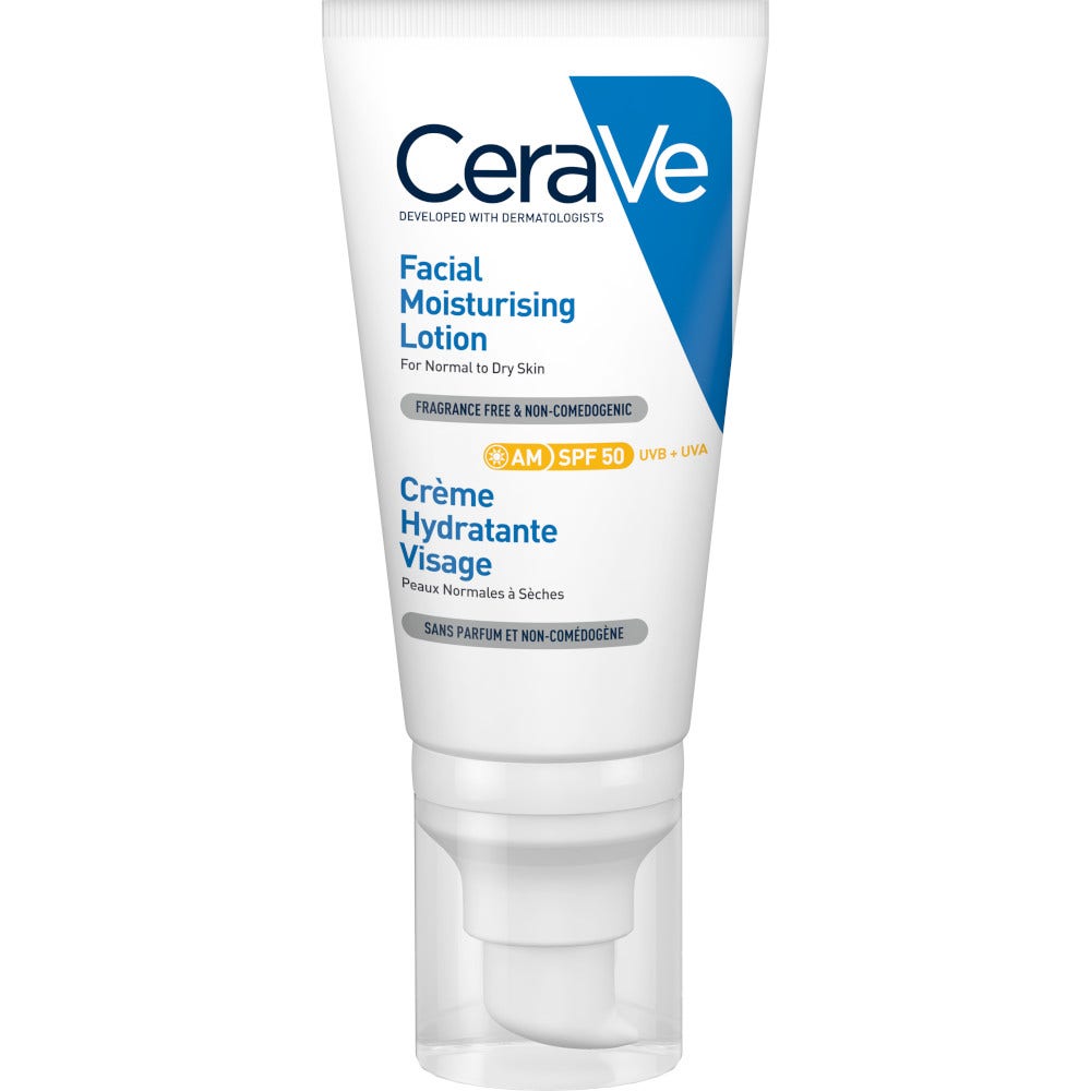 CeraVe Crema Viso Creme con SPF50 Che Protegge e Idrata Fino a 24 Ore 50ml