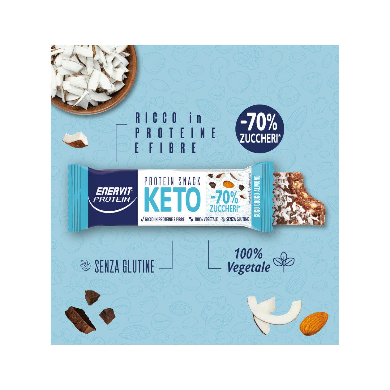 Enervit Protein Snack Keto Coco Choco Almond 35g