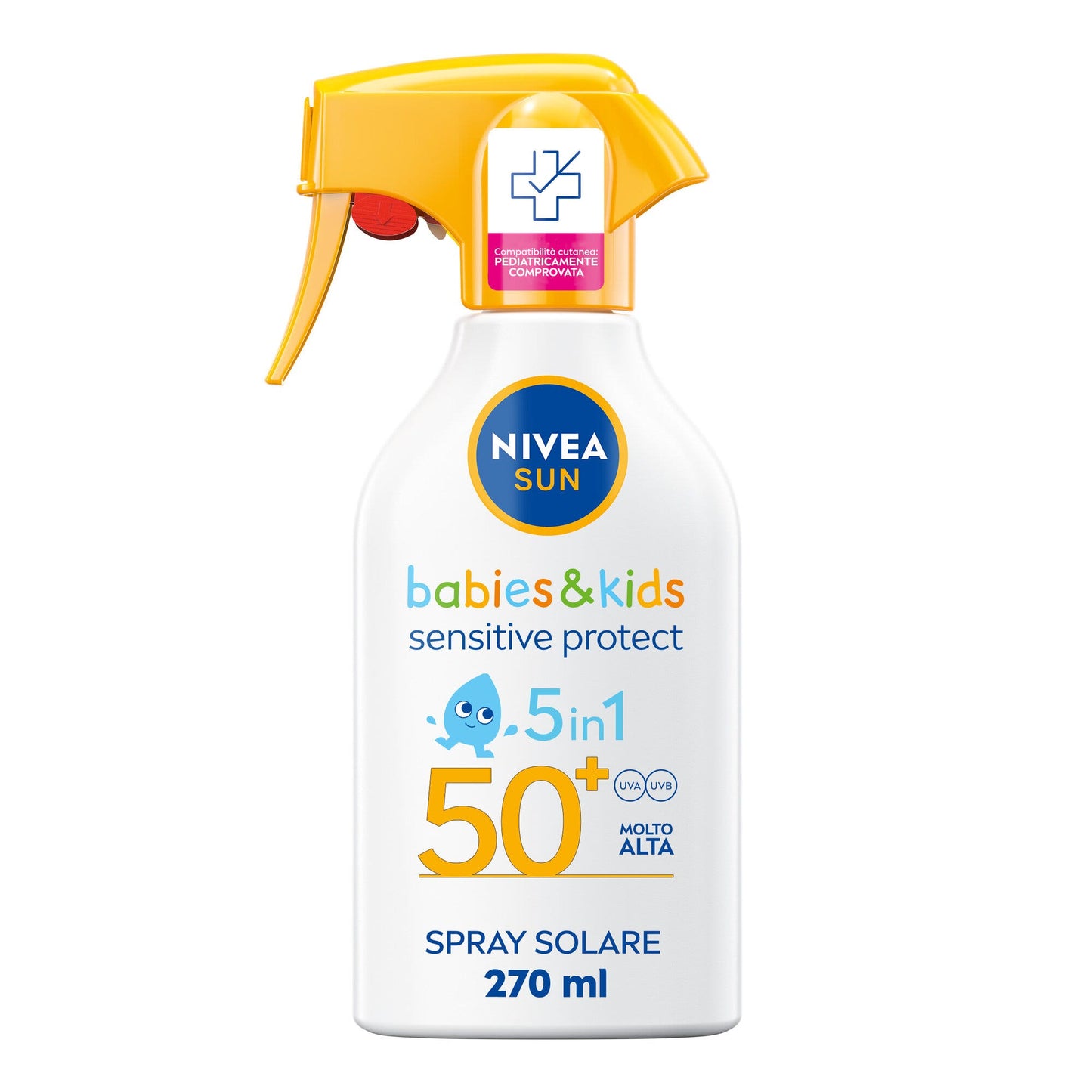 Nivea Sun Spray Solare Kids Sensitive Protect Fp50+ 270ml Crema Solare Per Bambini E Neonati