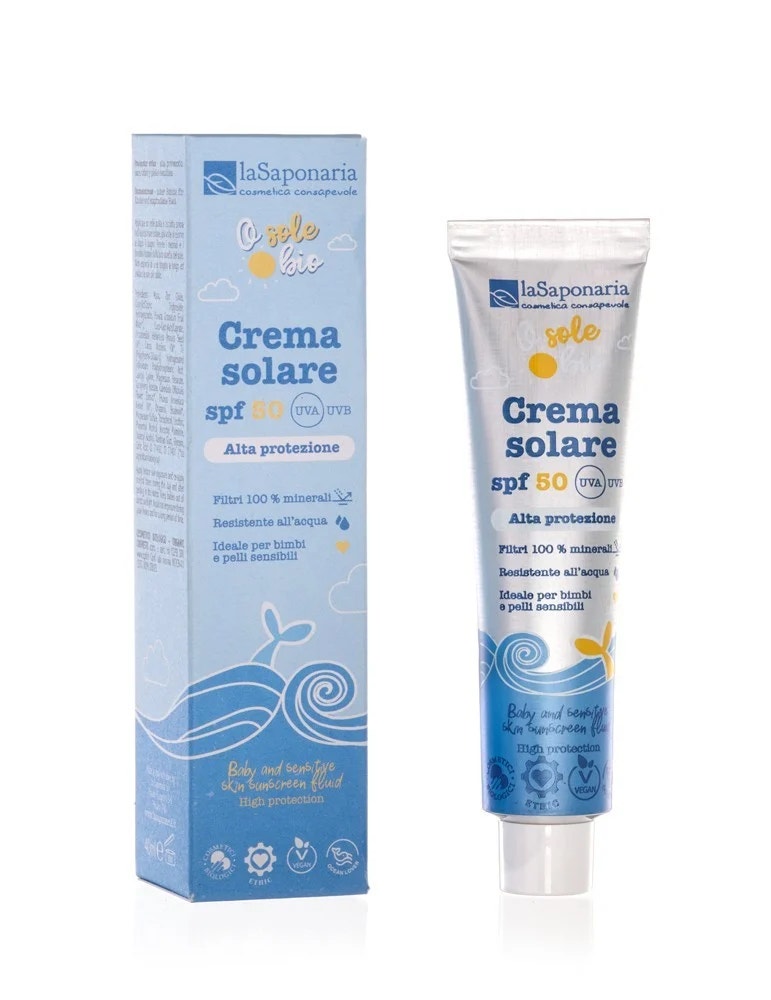 La Saponaria Crema Solare SPF 50 Per Pelli Sensibili E Bambini 40ml