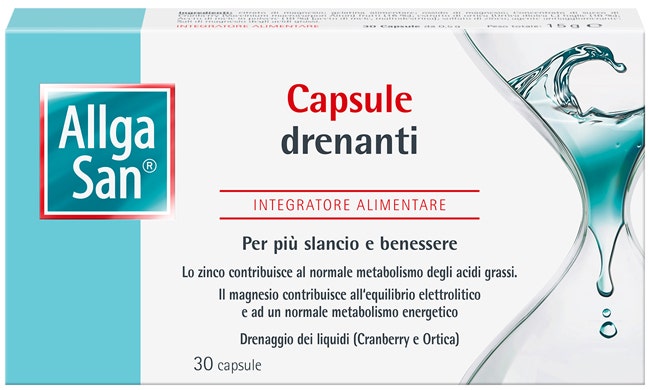 AllgaSan Integratore Drenante Per Metabolismo Dei Grassi 30 Capsule