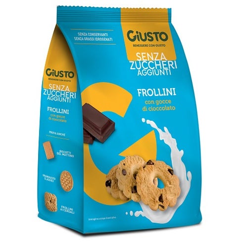 Giusto Senza Zucchero Frollini Gocce Cioccolato Senza Glutine 350g