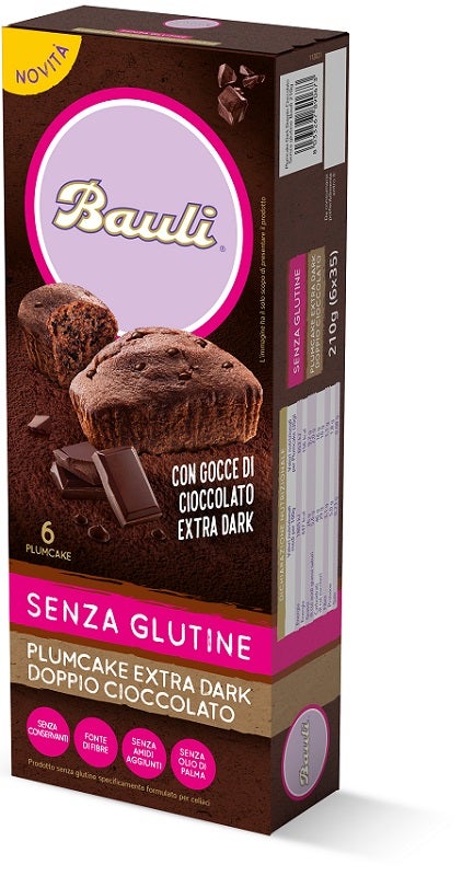 Bauli Plumcake Extra Dark Senza Glutine 6 Pezzi