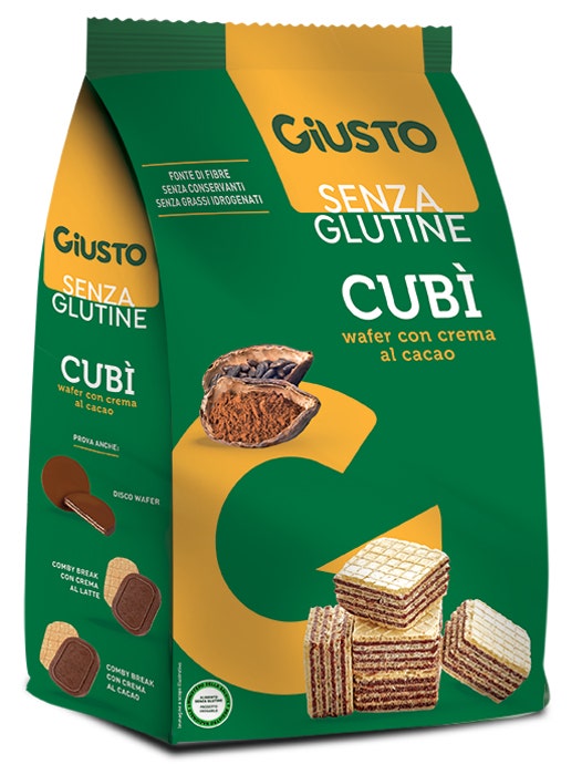 Giusto Senza Glutine Cubì Wafer Al Cacao 250g