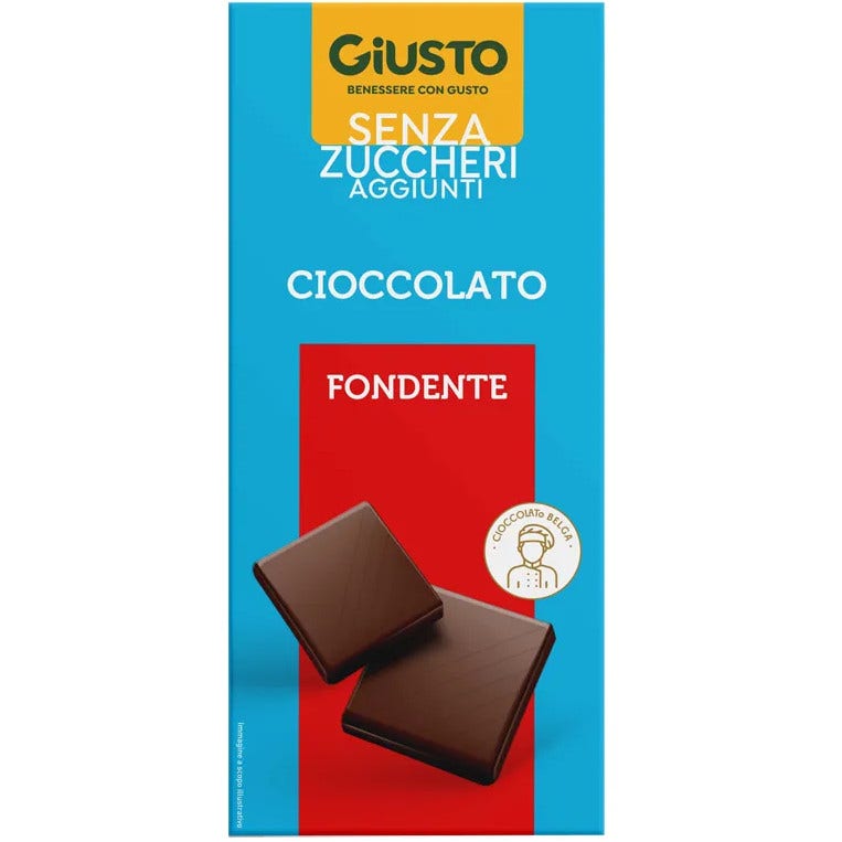 Giusto Senza Zucchero Tavoletta Al Cioccolato Fondente 85g