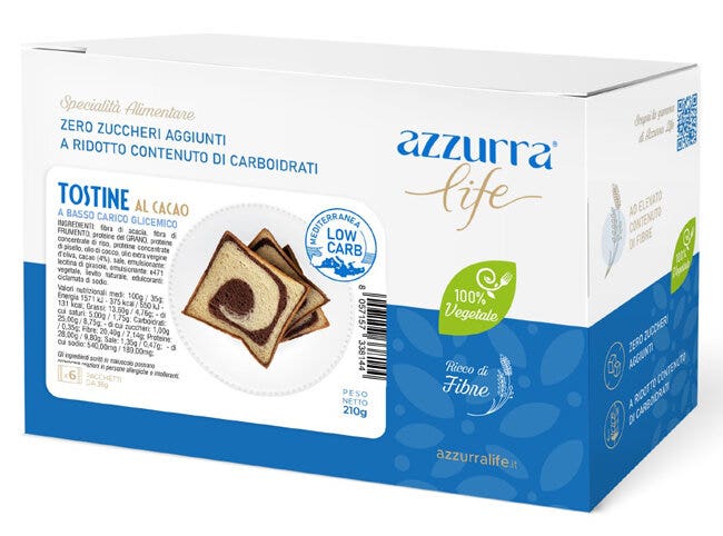 AZZURRA LIFE TOSTINE CACAO 6PZ