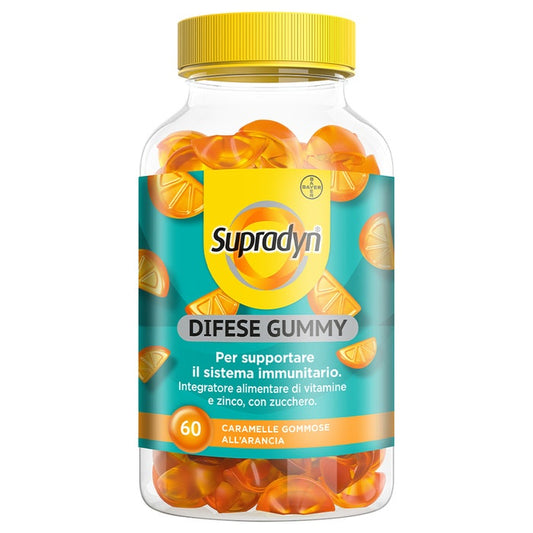 Supradyn Difese Gummy Integratore Difese Immunitarie Vitamina C Vitamina D e Zinco 60 Caramelle